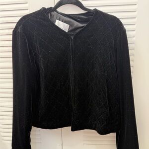 Elegant Black Women's Velvet Jacket